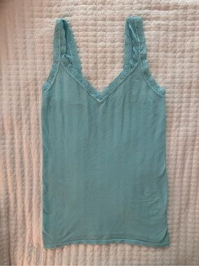 Shimera aqua blue lace trim camisole- Size S